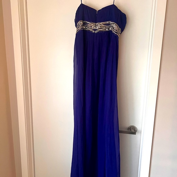Strapless Royal Blue Gown - Picture 3 of 3